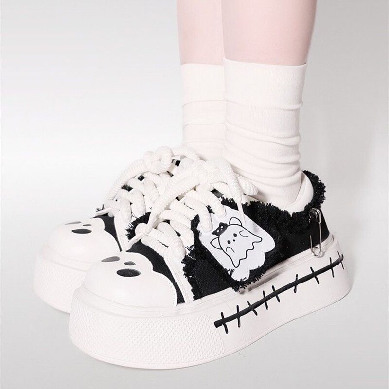 Punk Style Lolita Cute Sweet Cool Thick-Soled Jk Canvas Shoes for Female Students Cute Japanese Style Soft Girl Lolita Shoes
