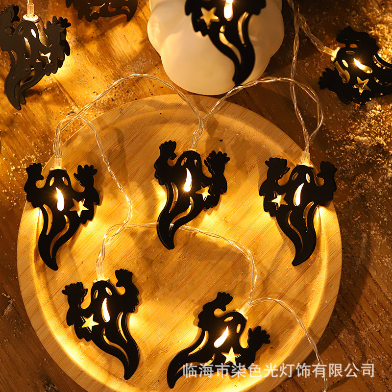 新品ledハロウィーンライト串鬼節装飾灯鉄芸コウモリ幽霊電池灯バーパーティー装飾灯|undefined