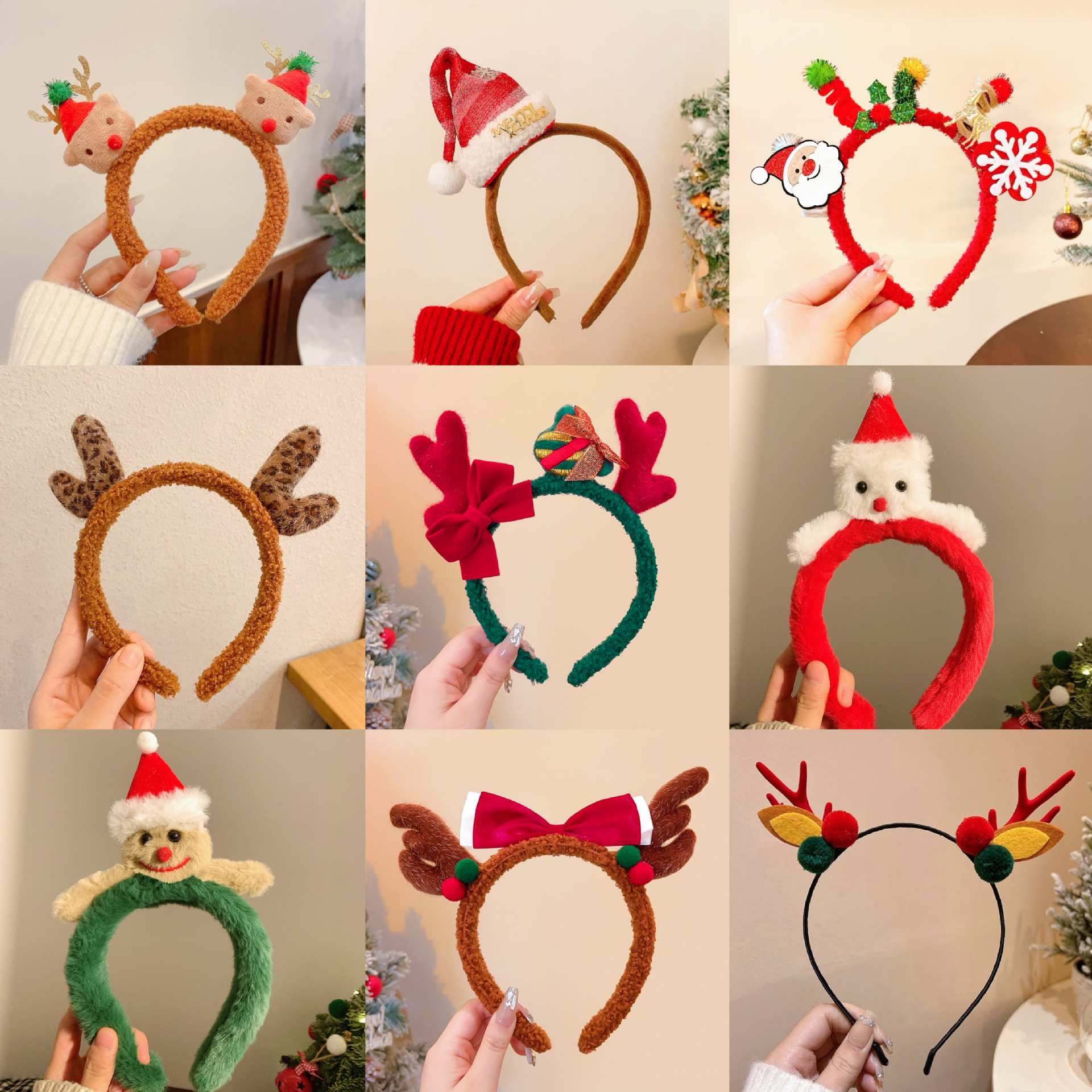 christmas headwear elk bow headband female creative funny hairpin antler hairband party dress up headband hair