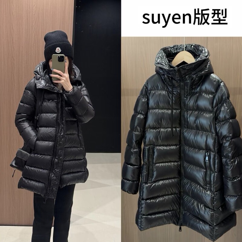 Mengjia cross-border autumn and winter new high-end down jacket for women, mid-length hooded slim-fit coat, trendy suyen doll style