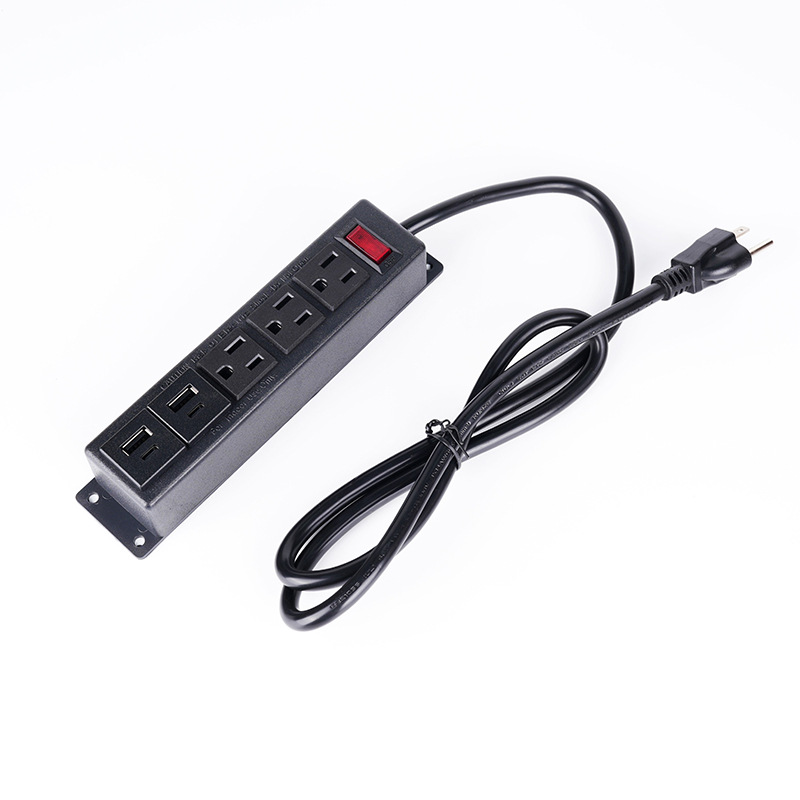 Escritorio de computadora abierto enchufe de tres posiciones con interruptor de gauge doble USB cargador enchufe caja de herramientas enchufe de muebles enchufe de alimentación