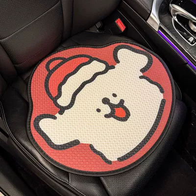 Seat cushion, seat cover — for All Seasons, Cartoon Cute Half-Pack - red-line-puppy-square-mat-x2