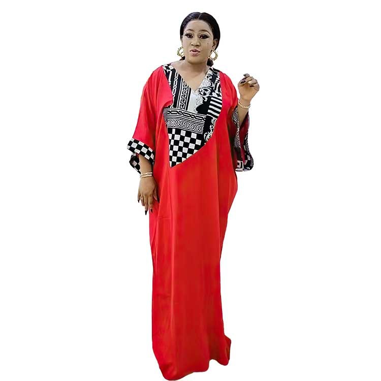 European And American Cross-Border Women's Clothing Middle Eastern Plus Size Abaya African Print Long Dress 8646_voghion.com