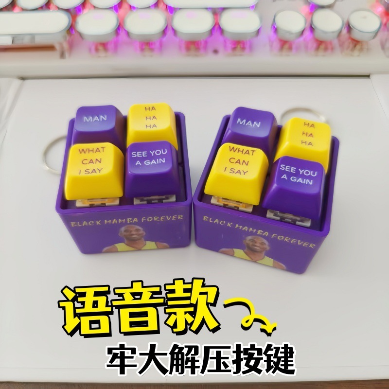 回答我键盘按键挂件玩具语音发光钥匙扣解压神器小玩意趣味发声器|undefined