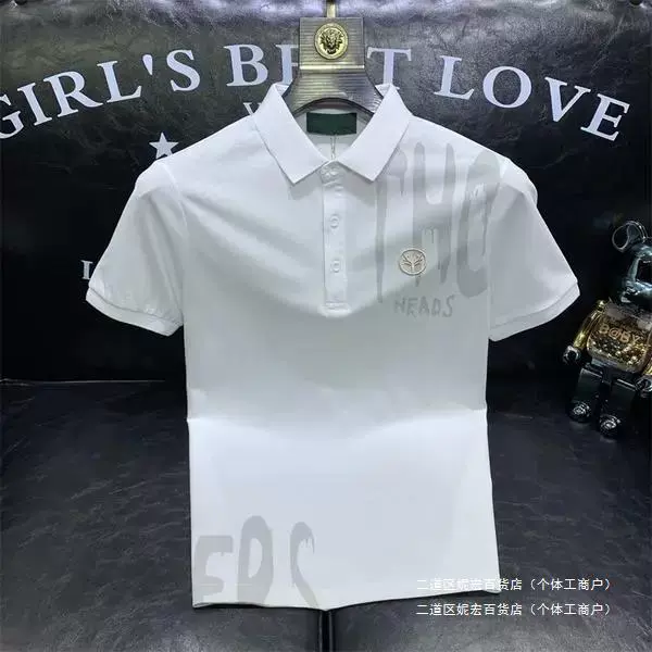 Поло американский стиль, с вышивкой, slim fit, с коротким рукавом