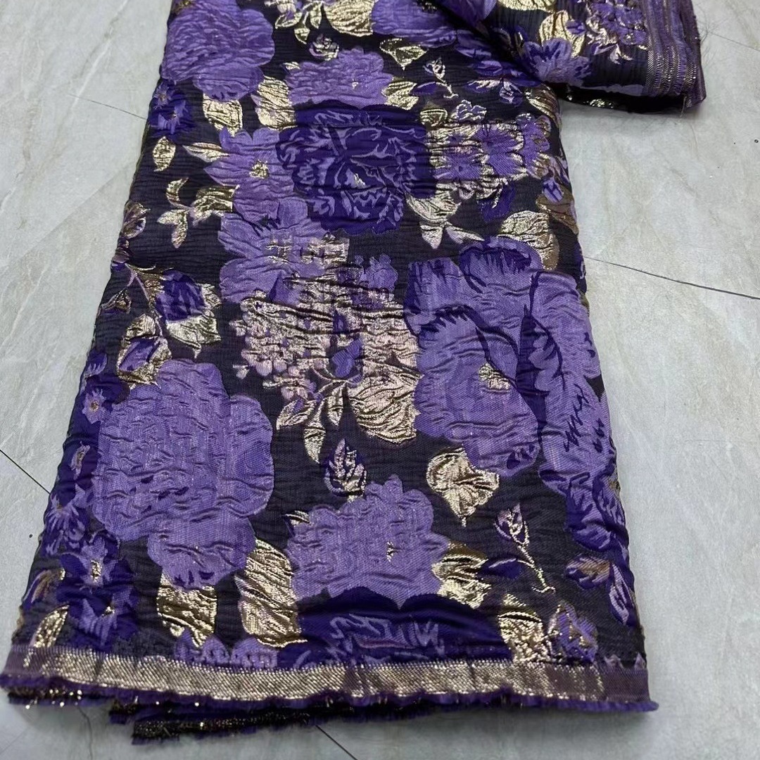 2024欧美高质量双色提花布时装连衣裙礼服女装