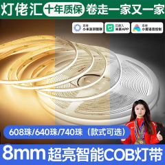 cob三色灯带智能语音双色无极调光客厅双眼皮线形灯适用米家app