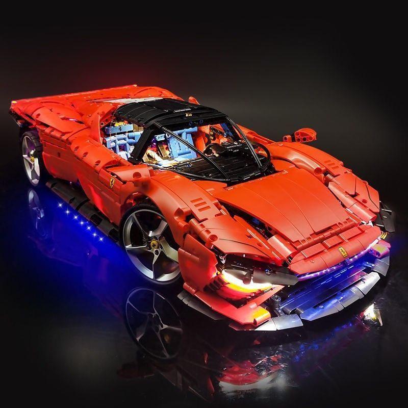 レゴスポーツカーレーシングビルディングブロックと互換性があり、大人向けの教育用、高難易度の組み立て、子供用車のおもちゃのリモートコントロールモデル|undefined