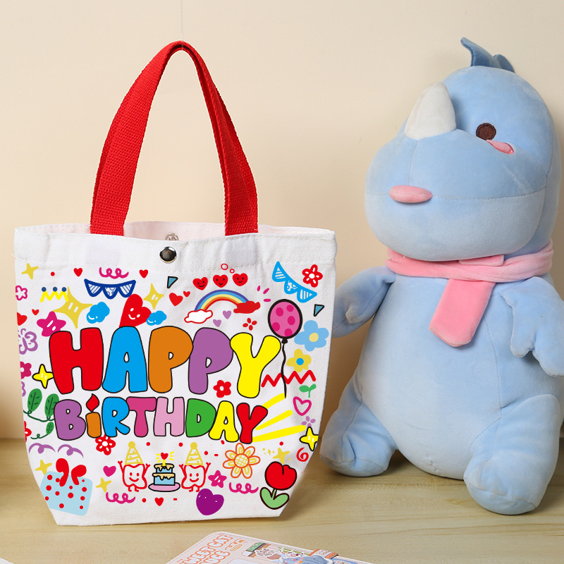 Bolso de lona de recuerdo para niños Bolso de regalo de cumpleaños para niños de escuela primaria Bolso de regalo de regalo de jardín de infantes
