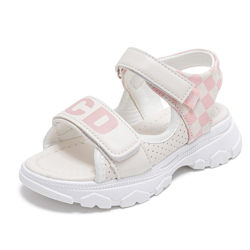 Sandálias de niñas de verano 2025, nuevos zapatos infantiles, estudiantes, zapatos transpirables, zapatos de princesa, zapatos de playa para niños grandes. image 7