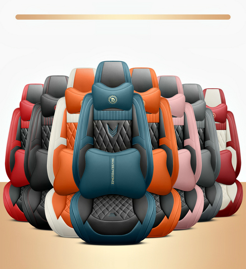 Car Seat Cover New Special Full Surrounding Four Seasons Universal Perforated Breathable Full Leather Winter Car Interior Supplies Seat Cushion