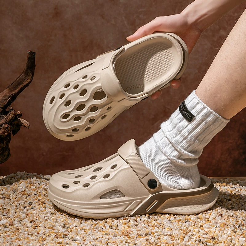 Мужская пляжная обувь EVA носить сетчатые красные сандалии тапочки мужские летние нескользящие