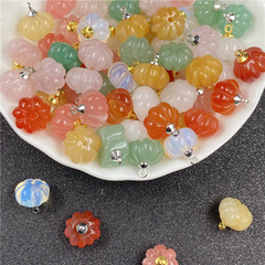 粉水晶南瓜吊墜東陵玉石南瓜珠 DIY飾品配件古風髮簪飾品材料跨境