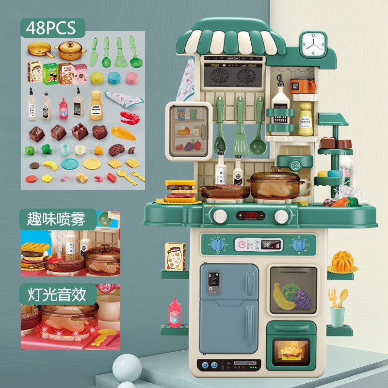 De los niños de gran juego de simulación de sonido y luz Mini pequeños juguetes de cocina traje de 5 niñas 6 años de edad