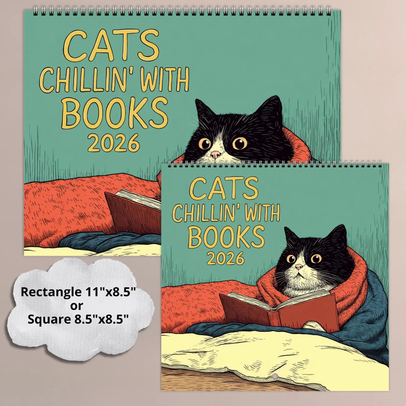 跨境新品2026年日历CATS CHILLIN' WITH COFFEE喝着咖啡的猫挂历|undefined