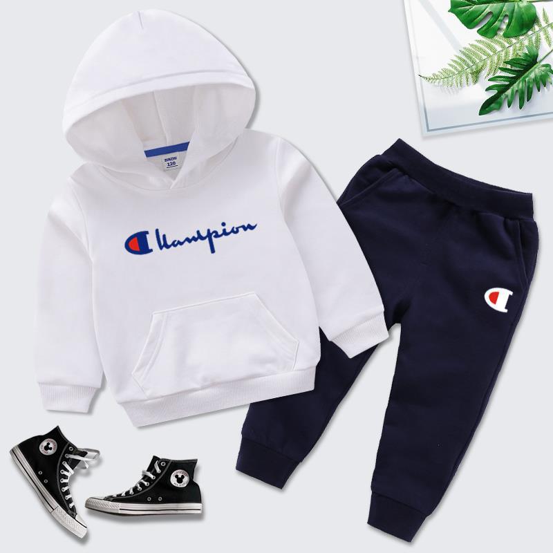 2022 new children's hooded sweater two-p...