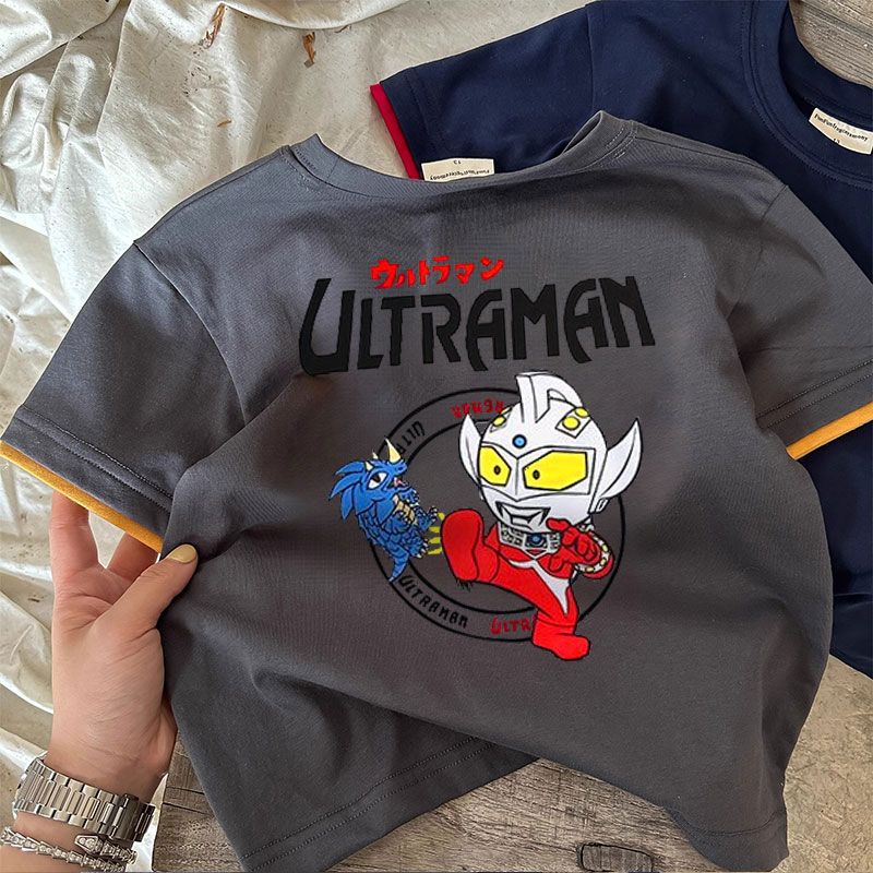 다크그레이 반팔 [울트라맨 킥몬스터] 전후 사진