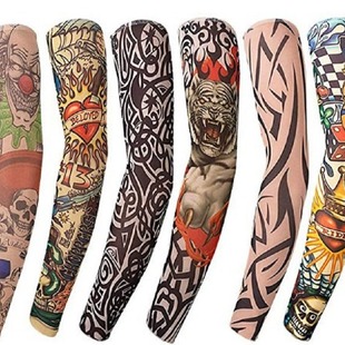 Outdoor Fashion Sleeve Tattoo Sleeve Seamless Men's and Women's Flower Arm Riding Sunscreen Sleeve Tattoo Arm Cover