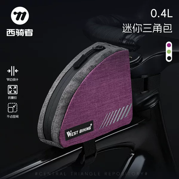 West Rider Bicycle Top Tube Bag Cycling Storage Bag Road Bike Bag Triangular Storage Bag Portable Compact Cycling Bag