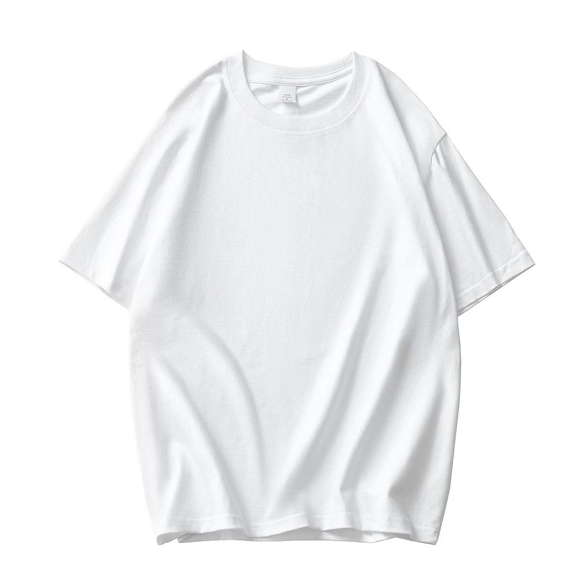 ¡Alta calidad! 260g Camiseta de algodón blanco pesado media manga corta hombres camiseta hombres y mujeres de la misma media manga Plus logo