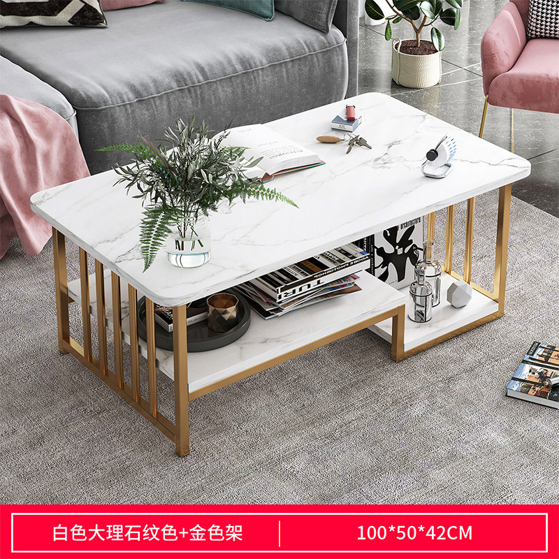 Mesa de té pequeña sala de estar mesa de té doméstica moderna simple y lujosa mesa de tatami rectangular mesa baja de alquiler