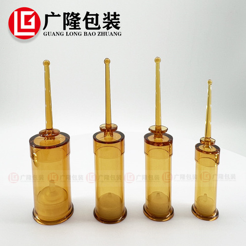 Factory-direct disposable hyaluronic acid ampoules: 1ml, 2ml, 3ml, 5ml clear and amber-colored empty vials with flat-shoulder design, made from plastic.