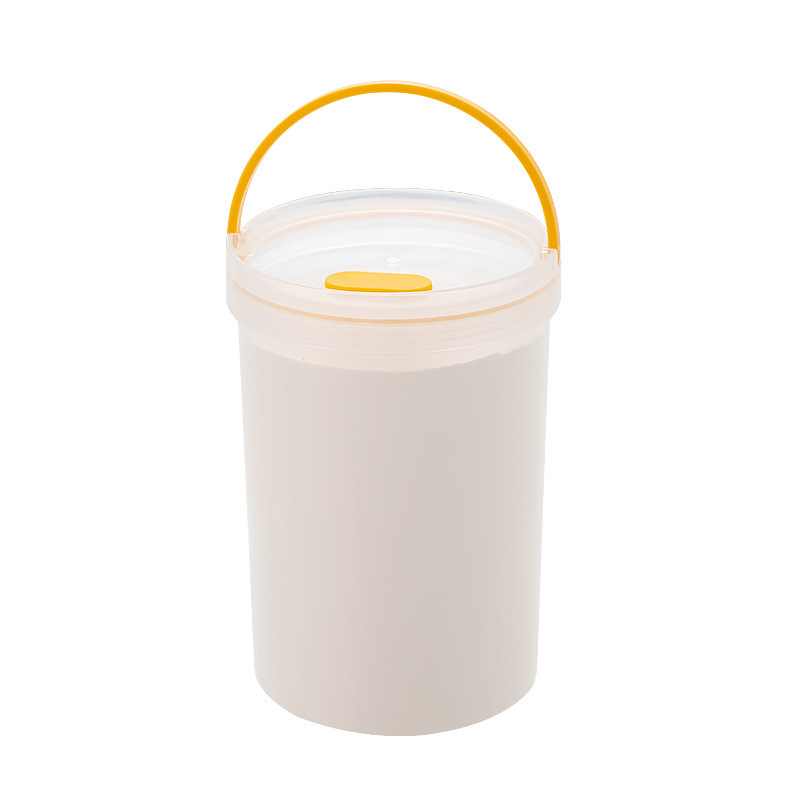 日本式デスクトップ円形透明収納ボックスプラスチック密封乳児粉ミルクボックス食品級携帯用手提げ貯蔵タンク|undefined