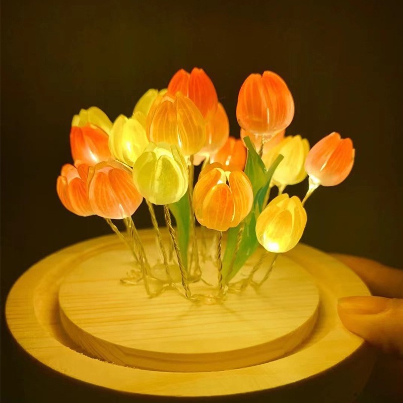 TikTok Pequeño Libro Rojo mismo diyLED noche Luz Accesorios para el cabello pendientes de la horquilla Hoja de acrílico Termocontraíble flor tulipán brote