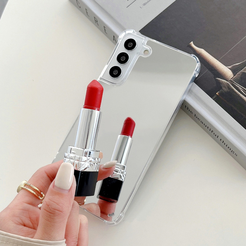 Mirror-Like Minimalist Design Suitable for Samsung S26 Phone Case A57/A37 Soft Rubber Transparent Edge iPhone 17 Full-Cover Protective Case