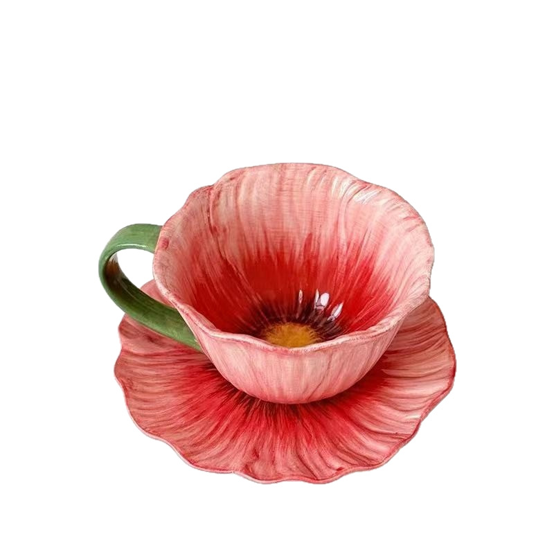 Tazas de café de cerámica transfronteriza, platos, flores pintadas a mano, nuevas tazas de leche de té de la tarde de estilo chino, nuevas redes populares image 6