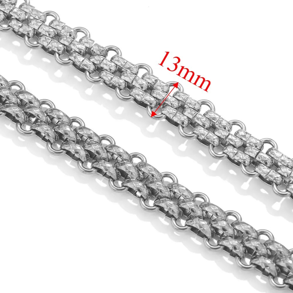 Acero inoxidable Hip Hop Heavy Metal Cadena gruesa grande Acero de titanio DIY Moda europea y americana Cadena semiacabada Cadena de bolso hecha a mano