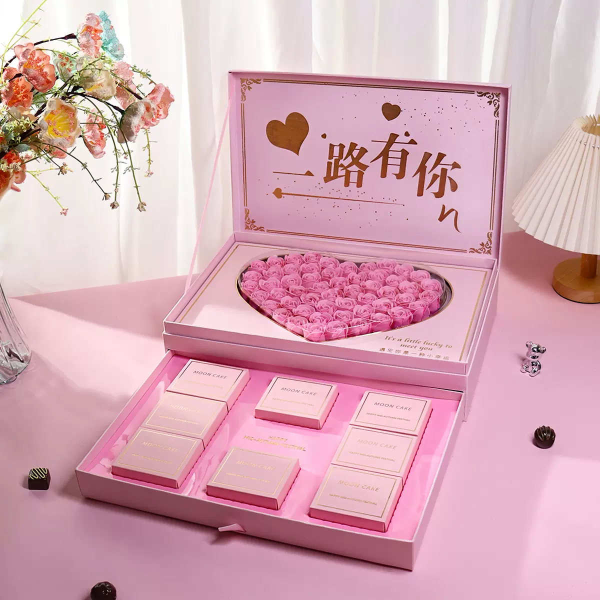 中秋节月饼礼品盒双层巧克力超大批发新款创意糖果生日礼物包装盒