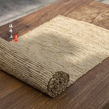 新品日式手工茶席布苎麻装饰布浅色禅意茶席布茶巾 麻类桌旗桌布