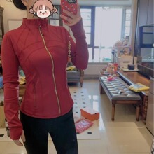lu专柜同款金色拉链立领瑜伽服健身户外运动外套