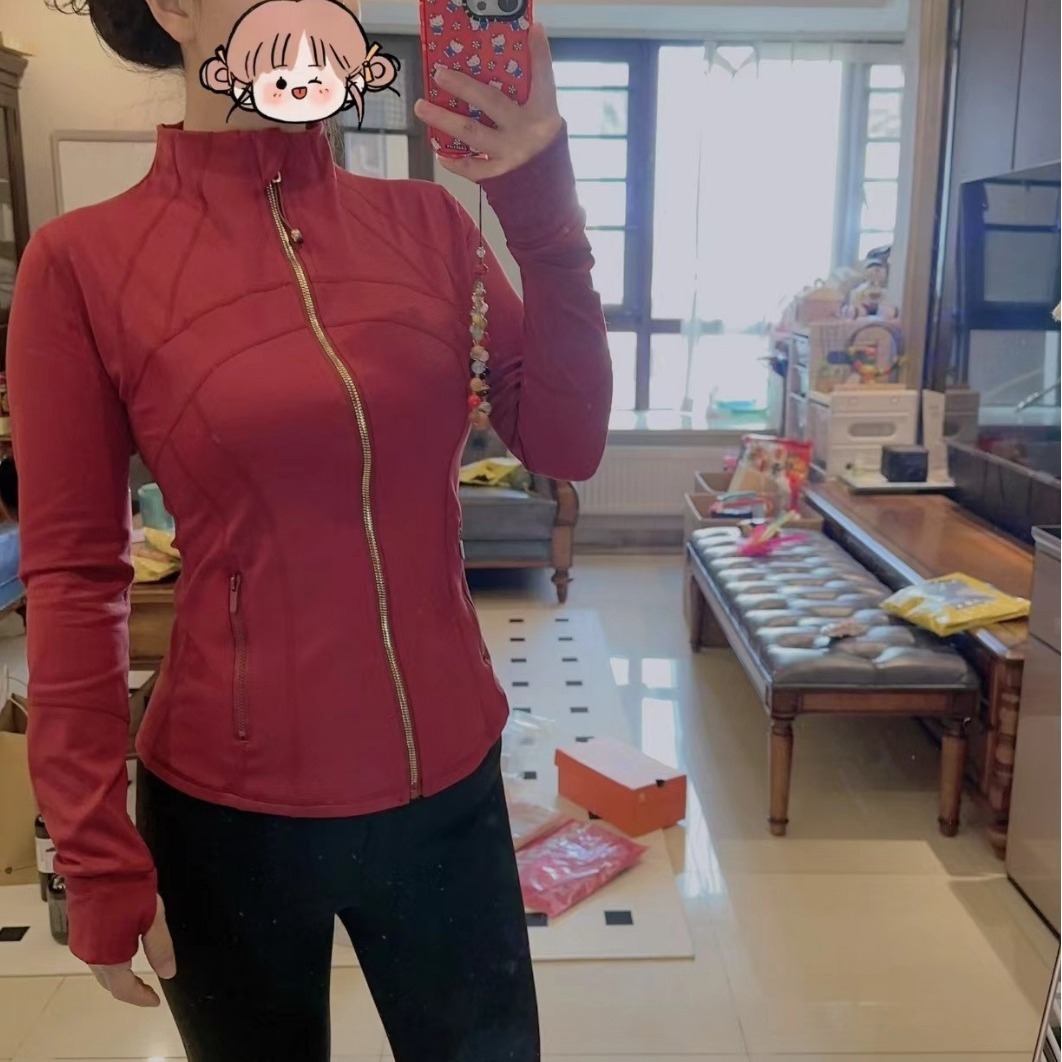 lu专柜同款金色拉链立领瑜伽服健身户外运动外套