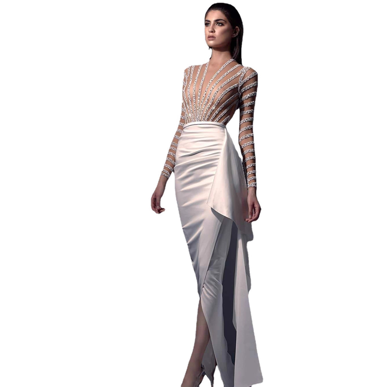 2021 Otoño e Invierno Nuevo Comercio exterior europeo y americano ropa de mujer transfronteriza Amazon estación independiente Vestido de manga larga vestido image 7