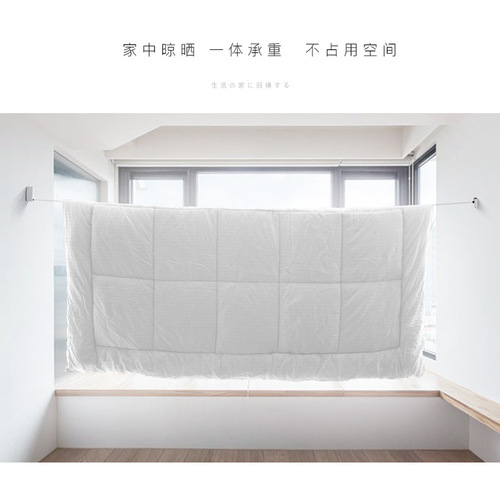 Cross-border direct sale without punching holes invisible clothesline hotel guest room balcony clothes rack retractable drying rack
