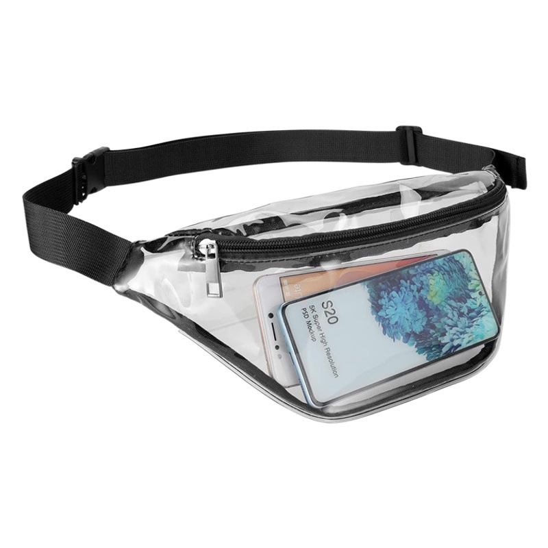 Cross-Border Pvc Transparent Waterproof Sports Waist Bag for Men and Women with Adjustable Shoulder Straps Chest Bag Simple Outdoor Sports Beach Bag