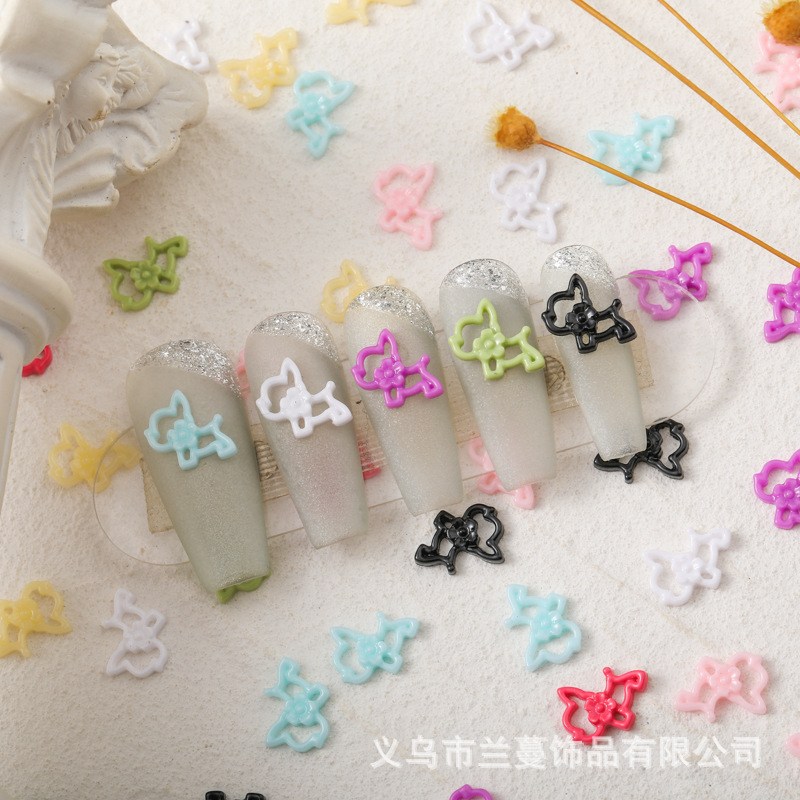 Cartoon glossy cute nail decoration flower-shaped