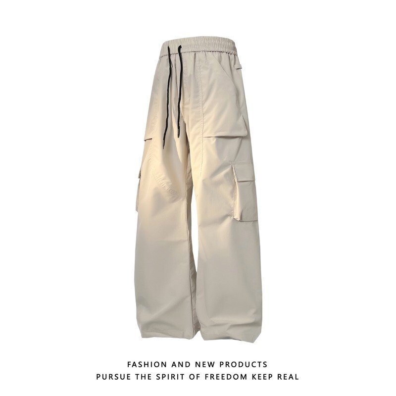 Black American-Style Work Pants for Men, Spring and Autumn Style, Cool Straight-Leg Casual Pants with Multiple Pockets, High-Waisted, Slim-Fit, Functional Outdoor Pants Black American-Style Work Pants for Men, Spring and Autumn Style, Cool Straight-Leg Casual Pants with Multiple Pockets, High-Waisted, Slim-Fit, Functional Outdoor Pants