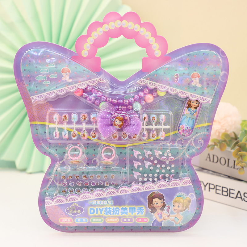 269 Dress Up Nail Show Portable Makeup Beauty Makeup Dress Up Girl Toy Birthday Gift Princess Jewelry Handbag