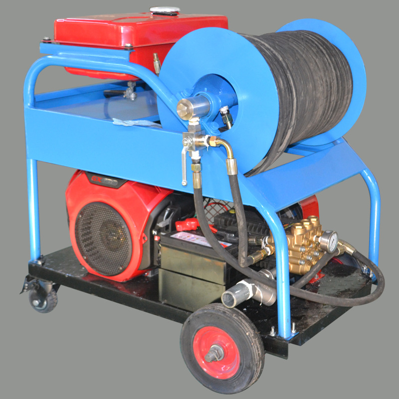 柴油驱动小区物业用大流量大管道高压疏通清洗机
