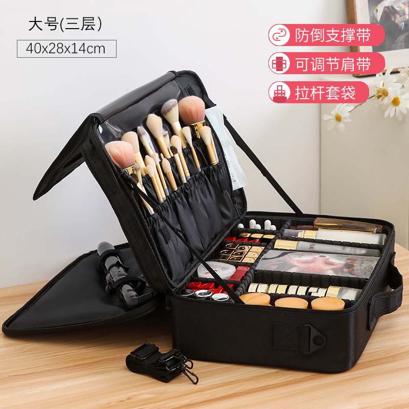 大容量化粧バッグ女性携帯旅行化粧品収納バッグins風紋刺繍ネイルアートと化粧キット