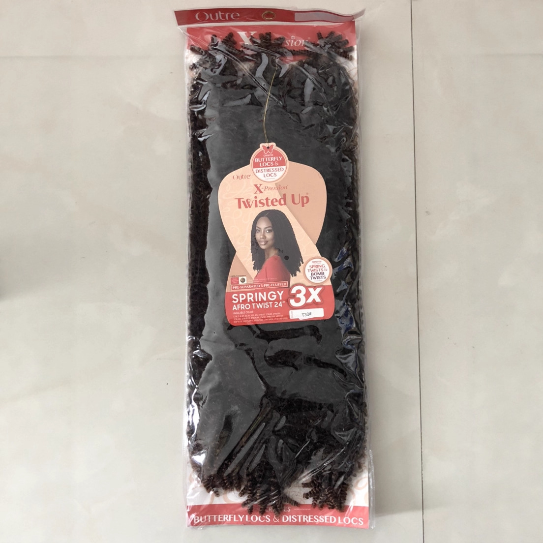 3X 24inch mano rasgada Caterpillar Roll peluca Afro Twist Kinky Marley Cabello a granel