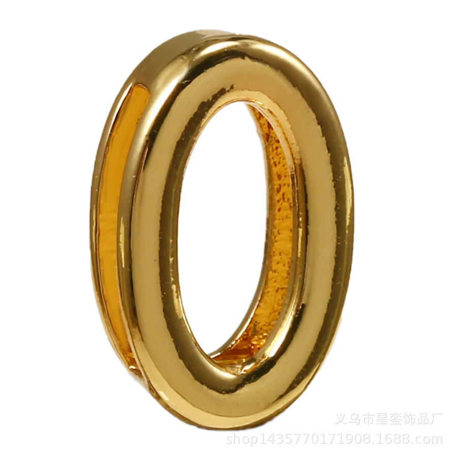 2*10mm長方形の穴の金色のアルファベットのビーズのネットの身の回りの腕時計のブレスレットのdiyの名前のばらの部品