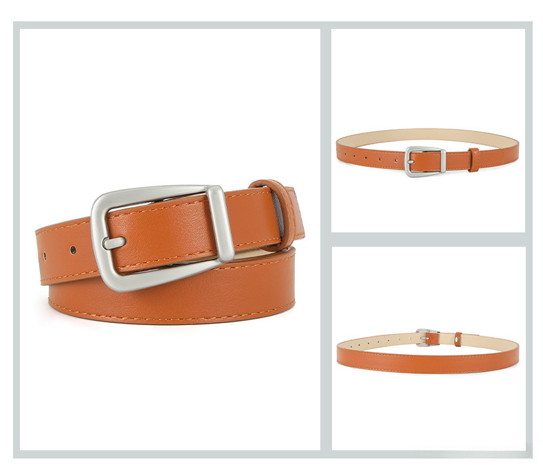 2024 Spring New Classic Plain Pin Buckle Belt Women's High-end Dress All-match Decorative PU Belt_viptrois.com