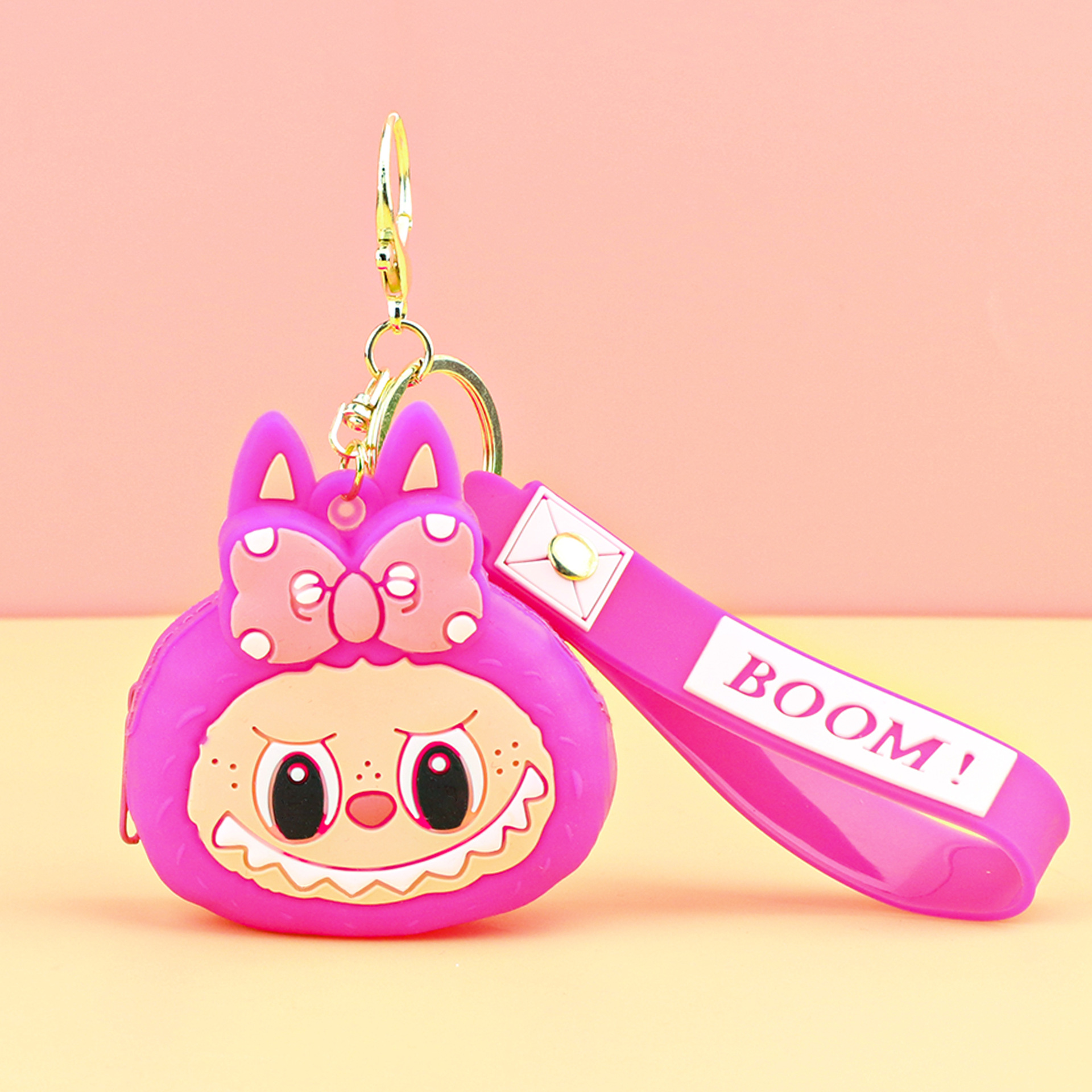 子供用ラブブ小銭入れシリコンプチギフトキーホルダーペンダントカードキャッチャーマシンプチギフトラブブ