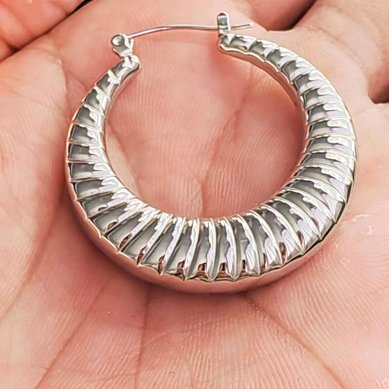 Women'S Gender 1 Pair Fashion Circle Stainless Steel Polishing Earrings