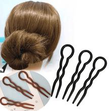 懒人丸子头盘发神器女发钗简易U型发夹盘发发簪发饰固定 花苞头饰