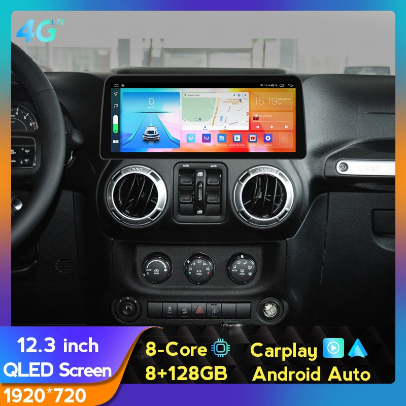 Подходит для Jeep Wrangler, Android навигатор с большим экраном 12,3 дюйма, вертикальный экран
